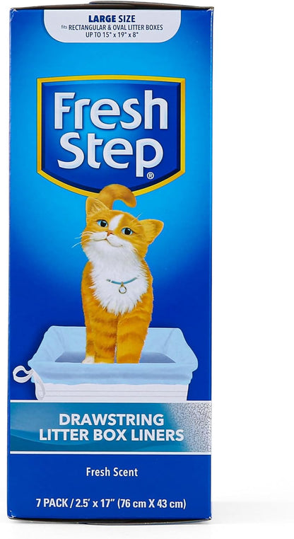 Drawstring Litter Box Liners Scented, Large Size 30" X 17" - 7 Count